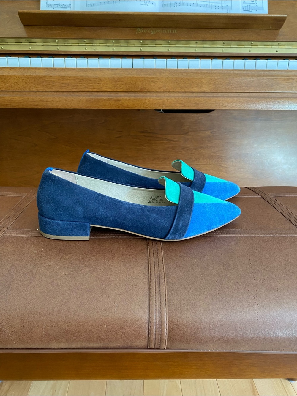 Boden Suede Colorblock Heeled Flats